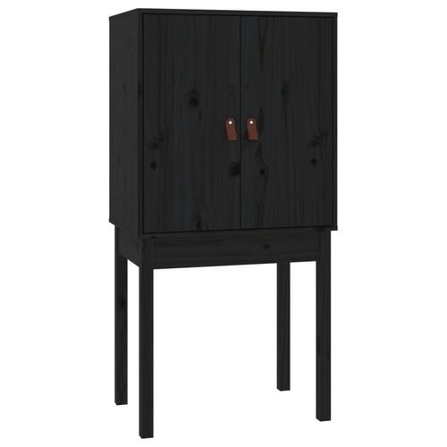 Højskab 60x40x120 cm massivt fyrretræ sort