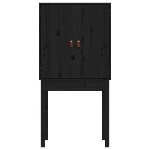 Højskab 60x40x120 cm massivt fyrretræ sort