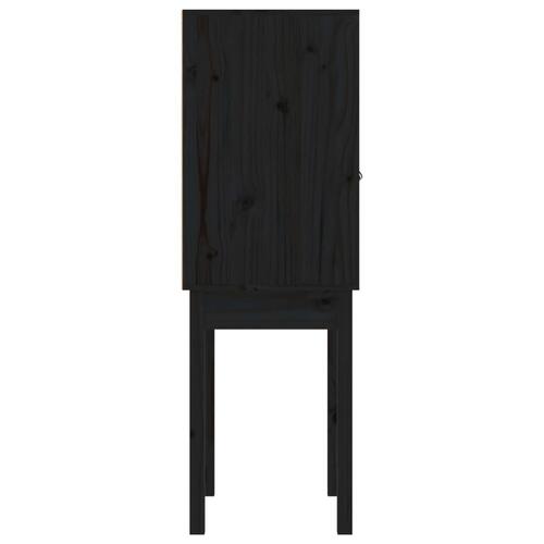 Højskab 60x40x120 cm massivt fyrretræ sort