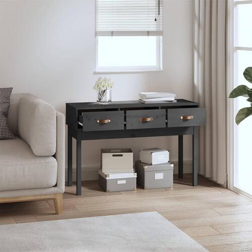 Konsolbord 114x40x75 cm massivt fyrretræ grå