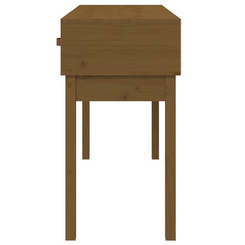 Konsolbord 114x40x75 cm massivt fyrretræ gyldenbrun