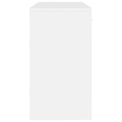 Skrivebord m. skab 100x40x73 cm konstrueret træ hvid højglans