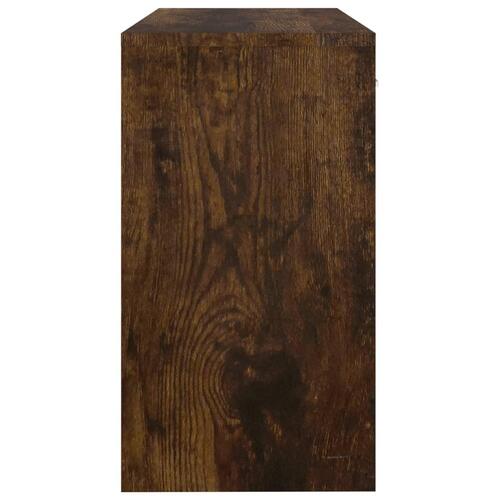 Skrivebord med skab 100x40x73 cm konstrueret træ røget egetræ