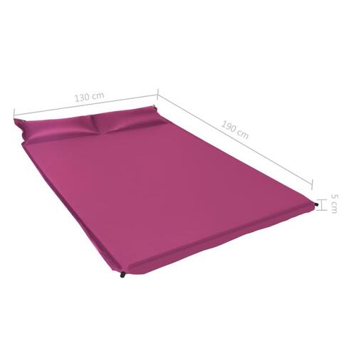 Luftmadras med pude 130x190 cm pink