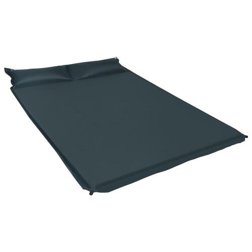Oppustelig luftmadras med pude 130x190 cm mørkegrøn