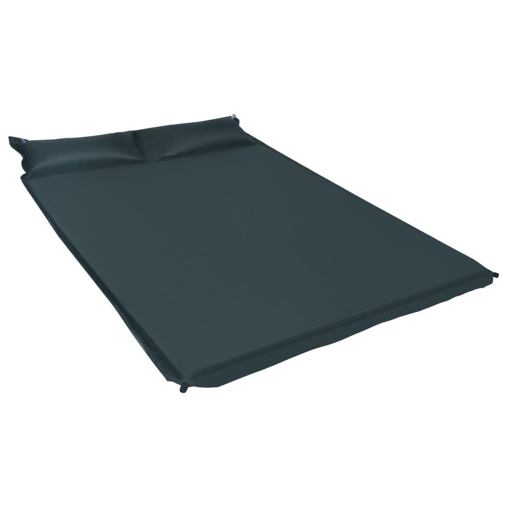 Oppustelig luftmadras med pude 130x190 cm mørkegrøn