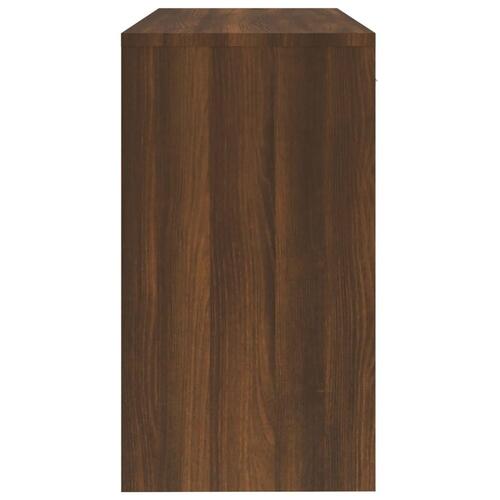 Skrivebord med skab 100x40x73 cm konstrueret træ brunt egetræ