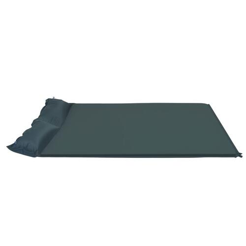 Oppustelig luftmadras med pude 130x190 cm mørkegrøn