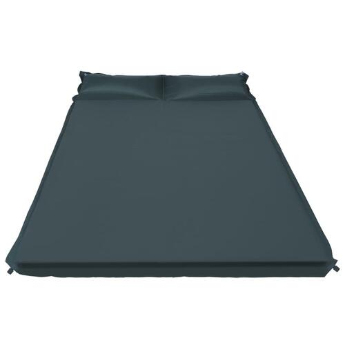 Oppustelig luftmadras med pude 130x190 cm mørkegrøn