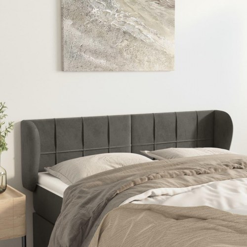 Sengegavl med kanter 147 x 23 x 78/88 cm - mørkegrå