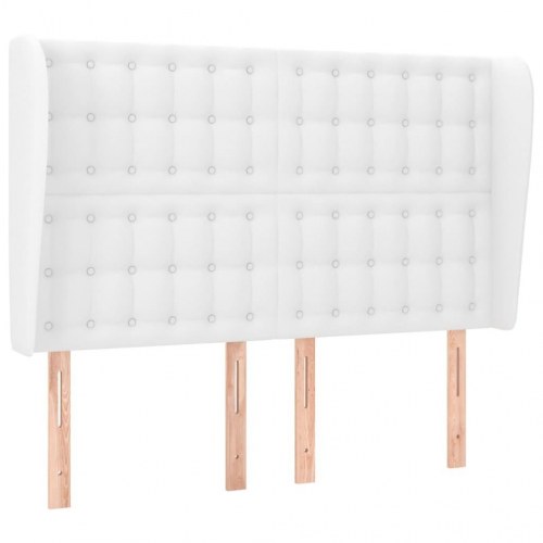 Sengegavl med kanter 147 x 23 x 118/128 cm - hvid
