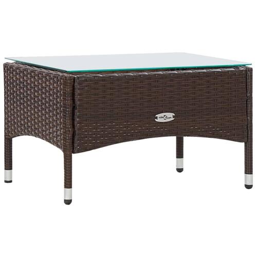 Haveloungesæt 4 dele med hynder polyrattan brun