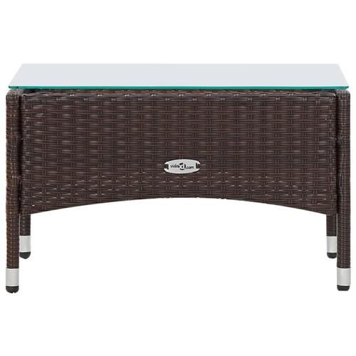 Haveloungesæt 4 dele med hynder polyrattan brun
