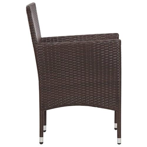 Haveloungesæt 4 dele med hynder polyrattan brun
