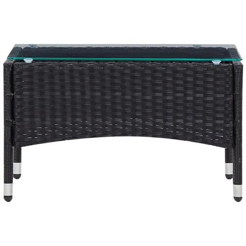 Haveloungesæt 4 dele med hynder polyrattan sort