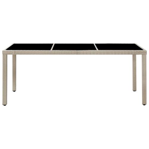 Udendørs spisebordssæt 9 dele med hynder polyrattan beige