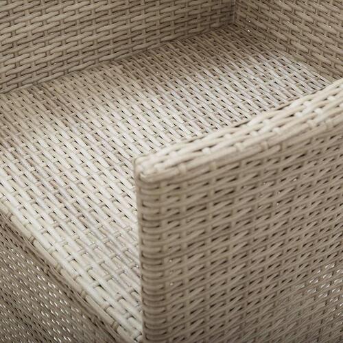 Havelænestole 2 stk. med hynder polyrattan beige