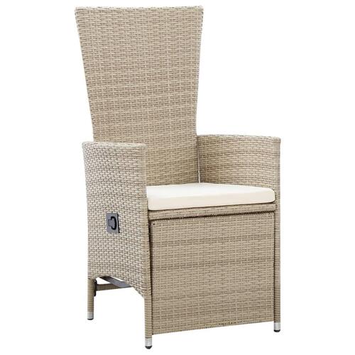 Havelænestole 2 stk. med hynder polyrattan beige