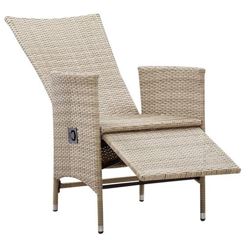 Havelænestole 2 stk. med hynder polyrattan beige