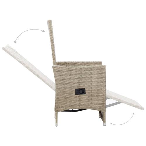 Havelænestole 2 stk. med hynder polyrattan beige