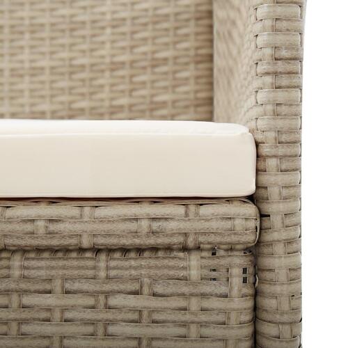 Havelænestole 2 stk. med hynder polyrattan beige