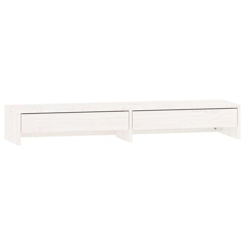 Skærmholder 100x27x15 cm massivt fyrretræ hvid
