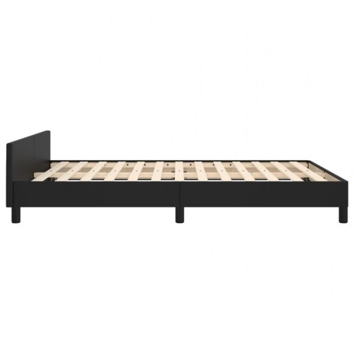 Sengeramme med sengegavl 140x200 cm - kunstlæder, sort