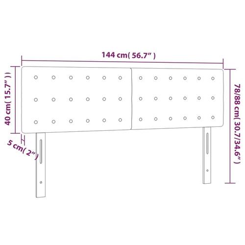 Sengegavle 2 stk. 72x5x78/88 cm kunstlæder sort