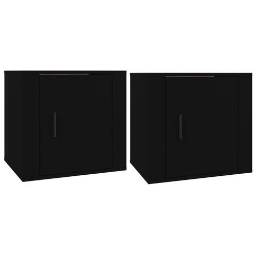 Sengeborde 2 stk. 50x39x47 cm sort
