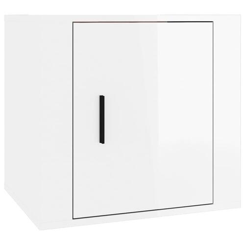 Sengeborde 2 stk. 50x39x47 cm hvid højglans