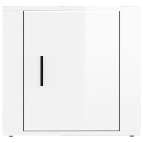 Sengeborde 2 stk. 50x39x47 cm hvid højglans
