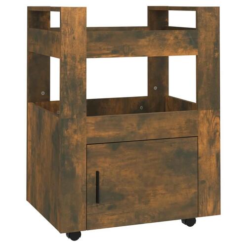 Køkkenvogn 60x45x80 cm konstrueret træ røget egetræsfarve