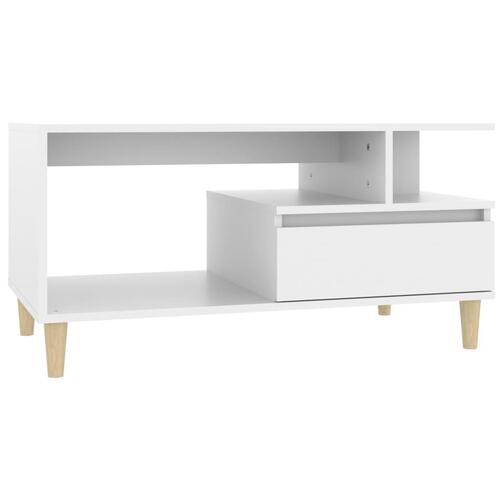 Sofabord 90x49x45 cm konstrueret træ hvid