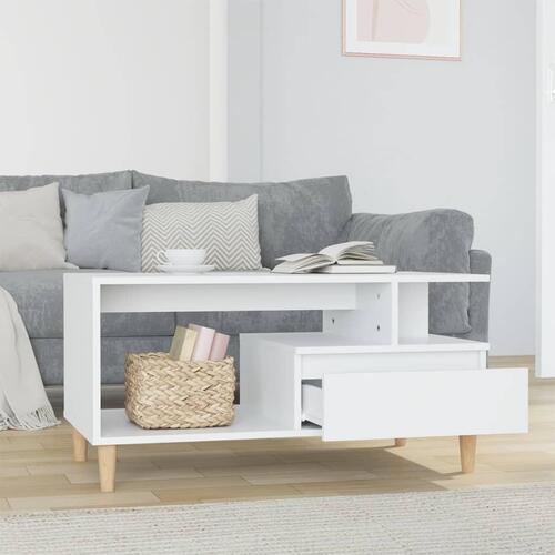 Sofabord 90x49x45 cm konstrueret træ hvid