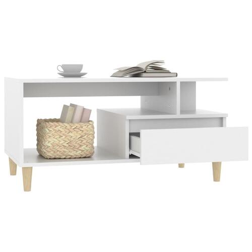 Sofabord 90x49x45 cm konstrueret træ hvid