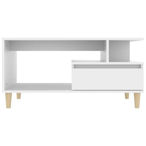 Sofabord 90x49x45 cm konstrueret træ hvid