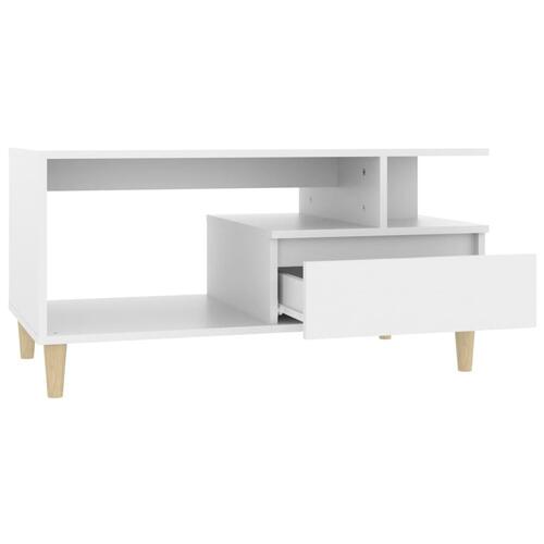 Sofabord 90x49x45 cm konstrueret træ hvid