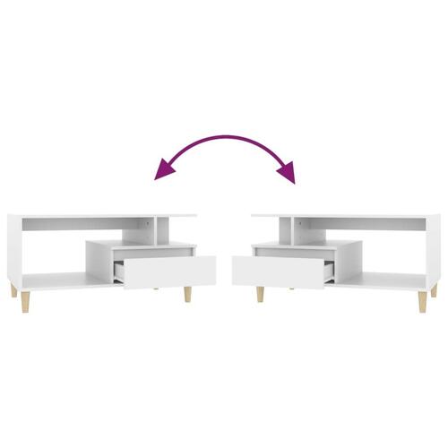 Sofabord 90x49x45 cm konstrueret træ hvid