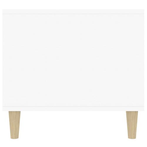 Sofabord 90x49x45 cm konstrueret træ hvid højglans