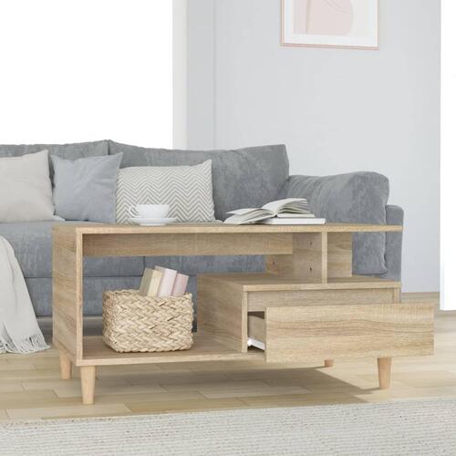 Sofabord 90x49x45 cm konstrueret træ sonoma-eg