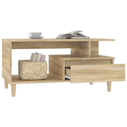 Sofabord 90x49x45 cm konstrueret træ sonoma-eg