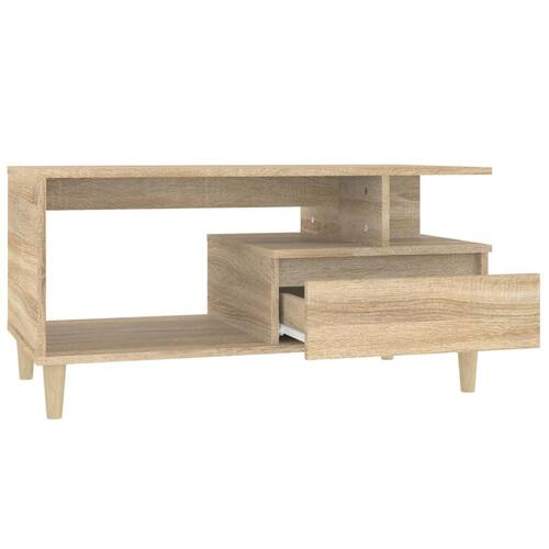 Sofabord 90x49x45 cm konstrueret træ sonoma-eg