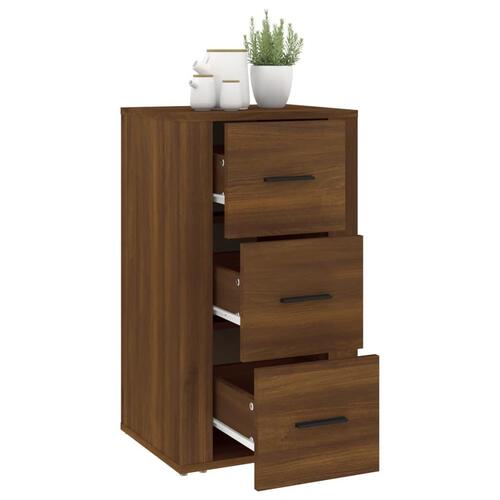 Skænk 40x33x70 cm konstrueret træ brun egetræsfarve