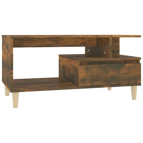 Sofabord 90x49x45 cm konstrueret træ røget egetræsfarve
