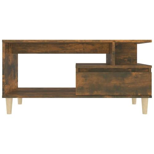Sofabord 90x49x45 cm konstrueret træ røget egetræsfarve