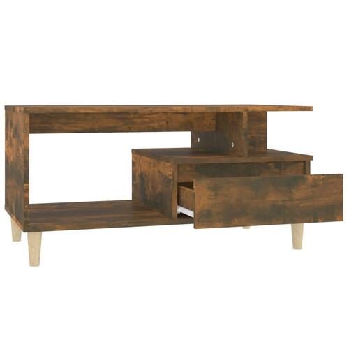 Sofabord 90x49x45 cm konstrueret træ røget egetræsfarve