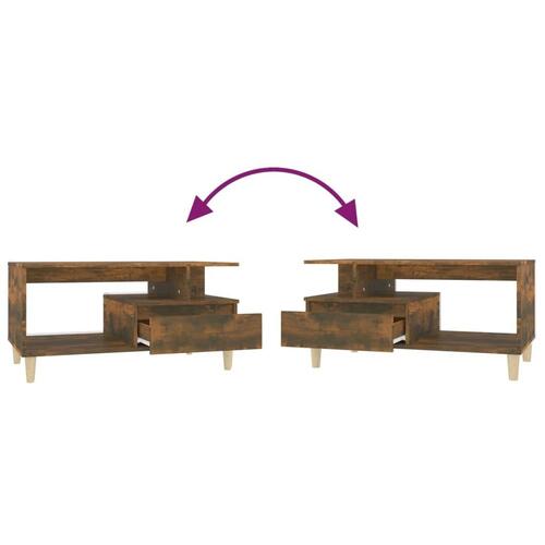 Sofabord 90x49x45 cm konstrueret træ røget egetræsfarve