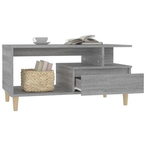 Sofabord 90x49x45 cm konstrueret træ Grå sonoma-eg