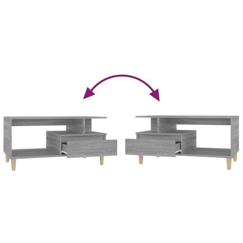 Sofabord 90x49x45 cm konstrueret træ Grå sonoma-eg
