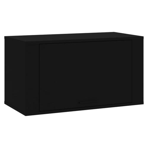 Væghængt skoskab 70x35x38 cm konstrueret træ sort
